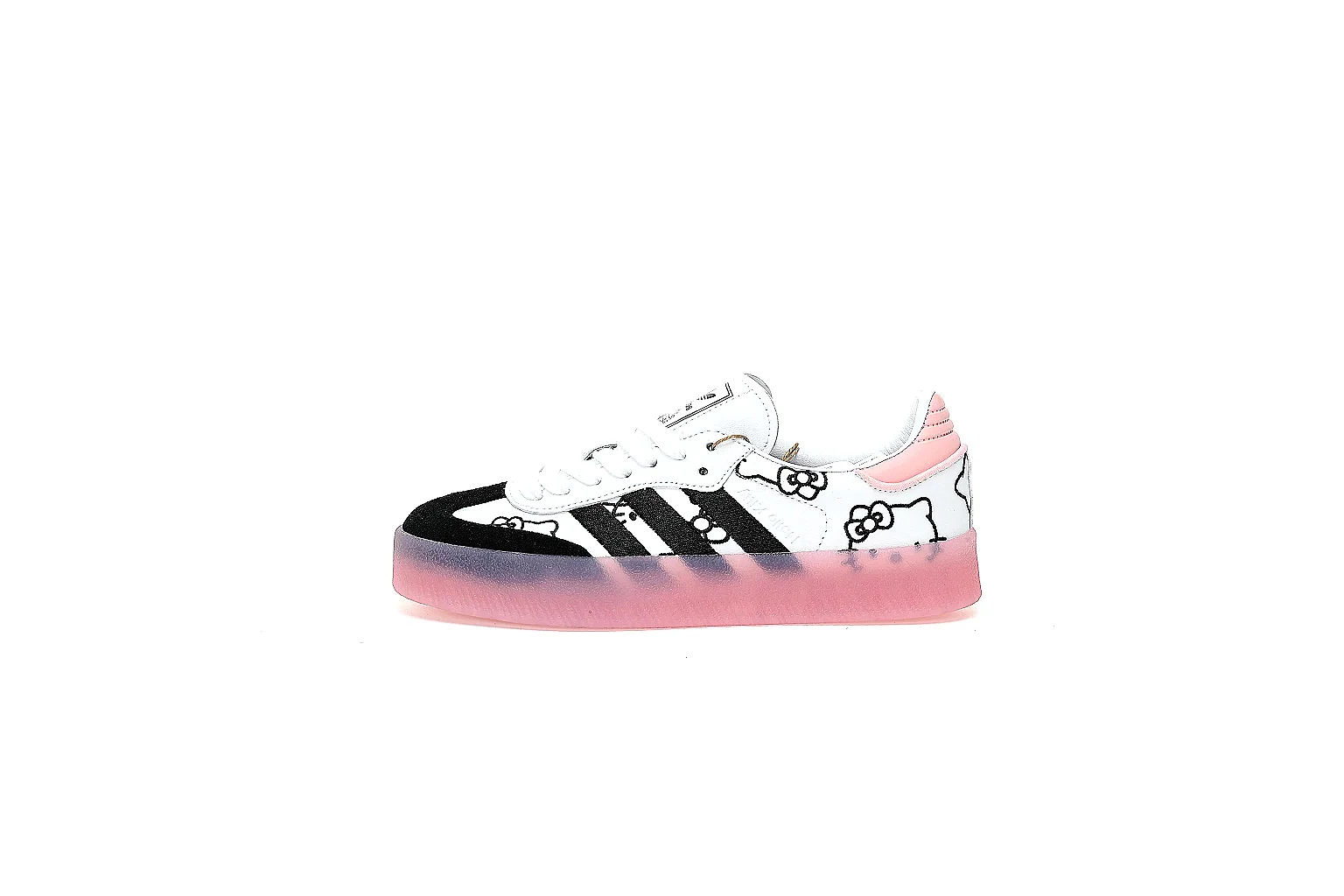 Kako Find List budget photos for Adidas Black White Pink Samba Style Sneaker