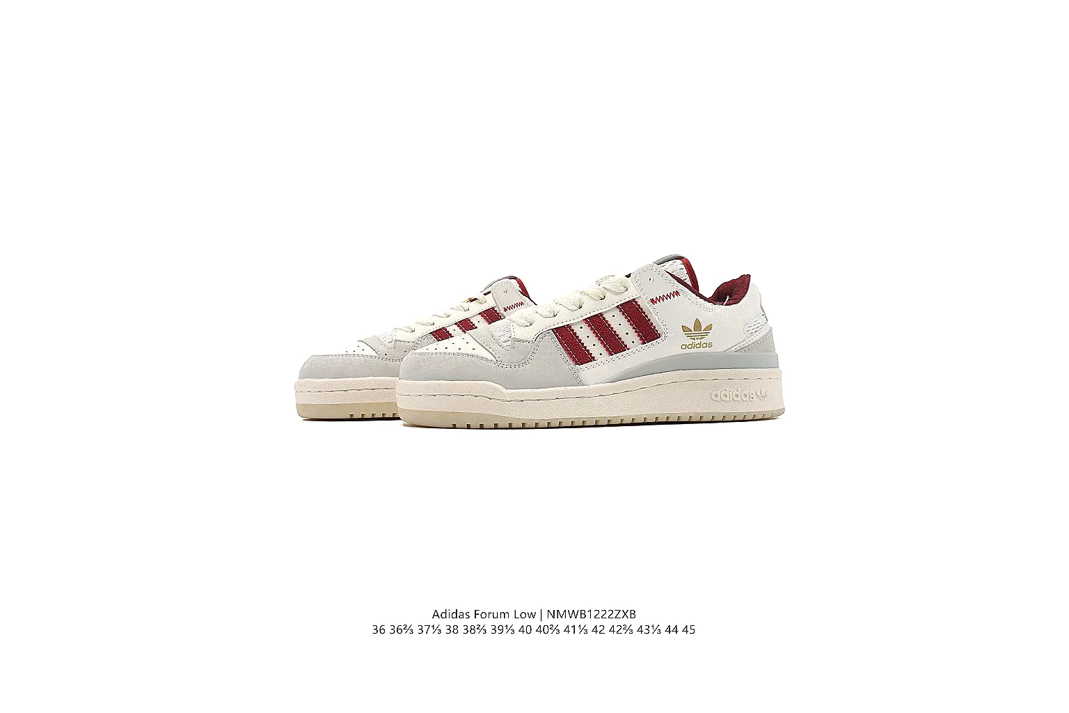 kakofindlist.com Adidas White Burgundy Campus Low 0959 White Burgundy low-top product image thumbnail 2