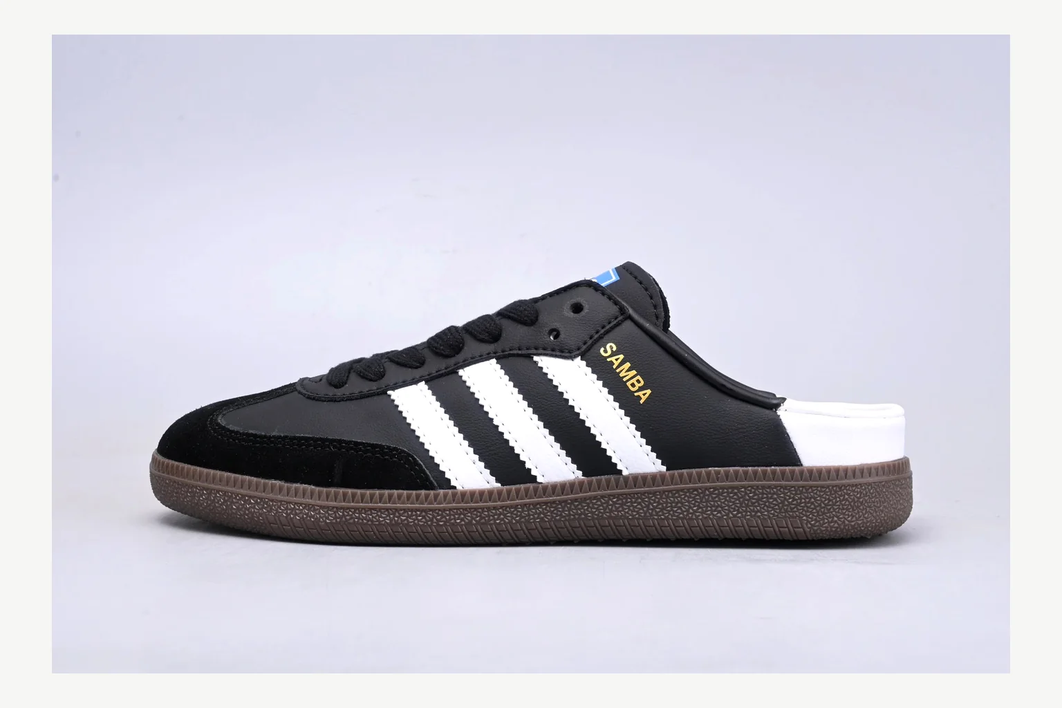 Adidas Originals Samba Black White value find image showing white black low-top sneaker with mixed-material upper and low-profile shape thumbnail 2