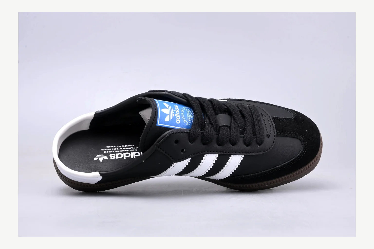 Adidas Originals Samba Black White value find image showing white black low-top sneaker with mixed-material upper and low-profile shape thumbnail 3