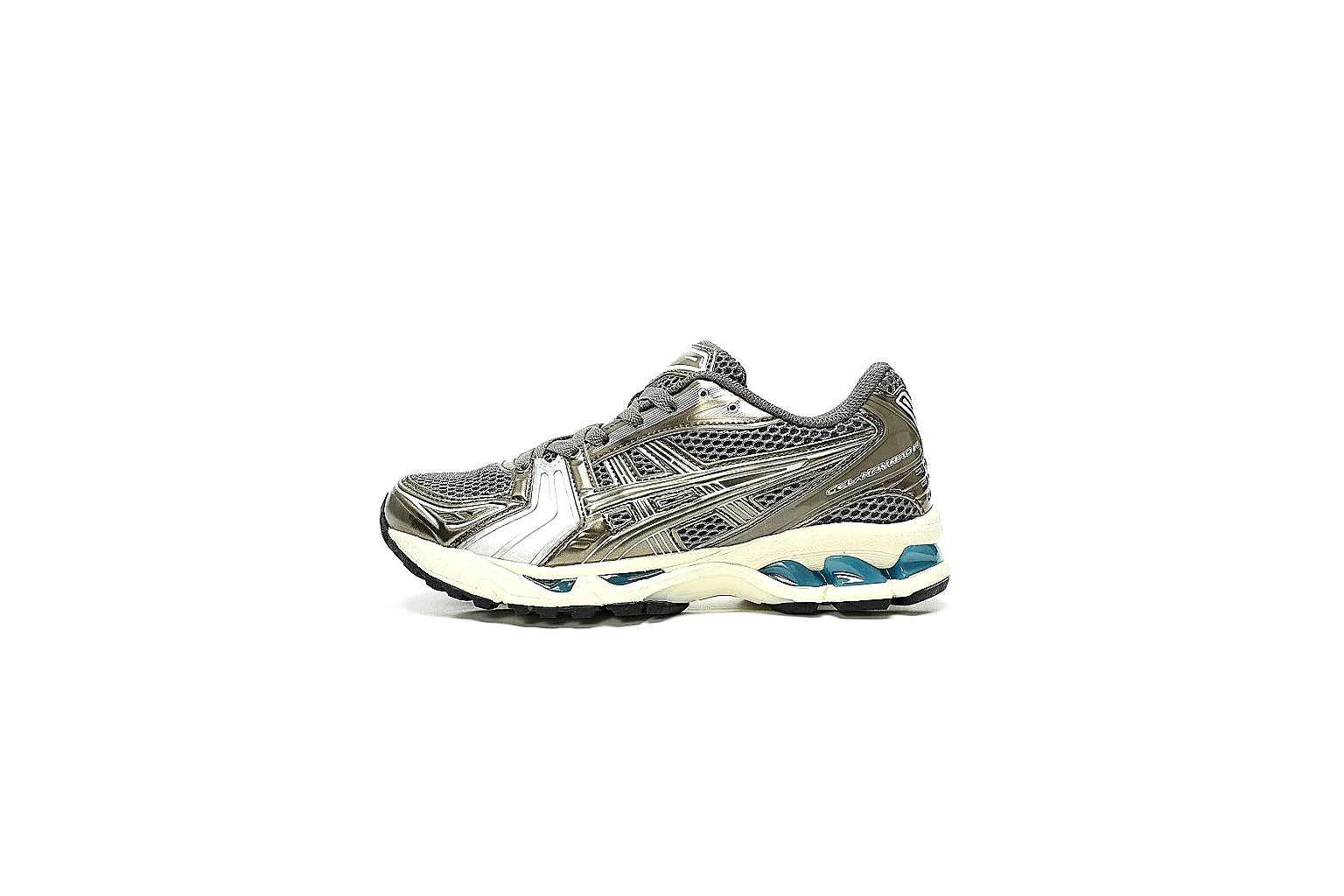 ASICS Gel-Kayano 14 metallic runner front pair value find