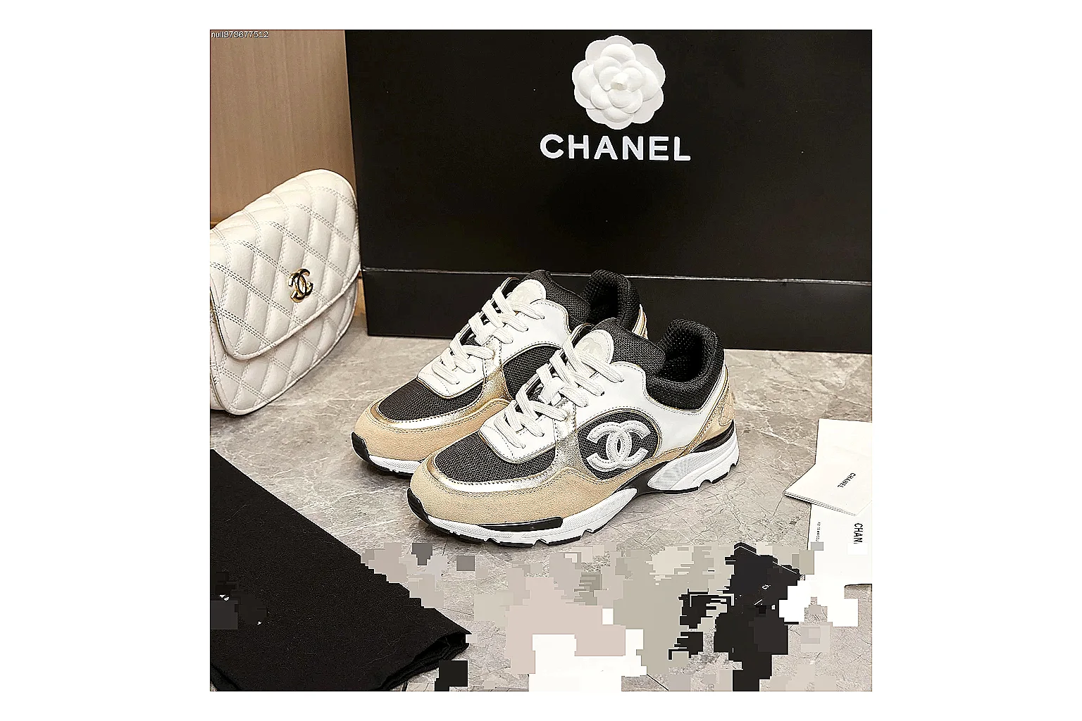 Kako Find List budget photos for Chanel Beige Black Runner Sneaker thumbnail 2