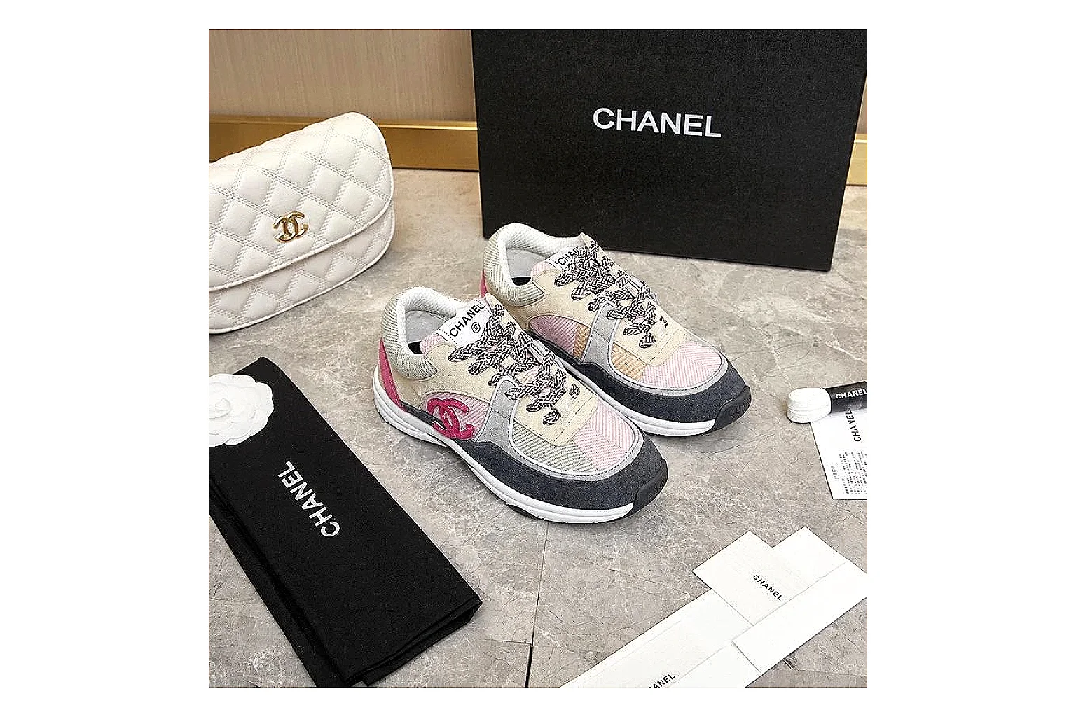 Kako Find List budget photos for Chanel Black Runner Sneaker thumbnail 3