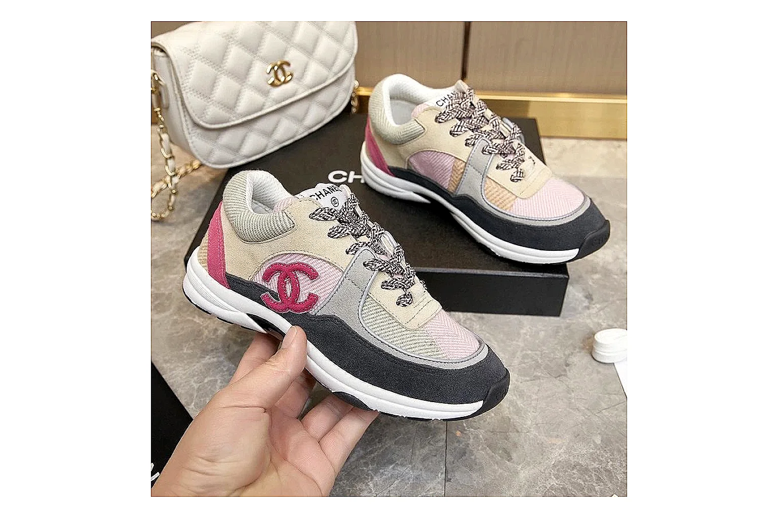 Kako Find List budget photos for Chanel Black Runner Sneaker thumbnail 5