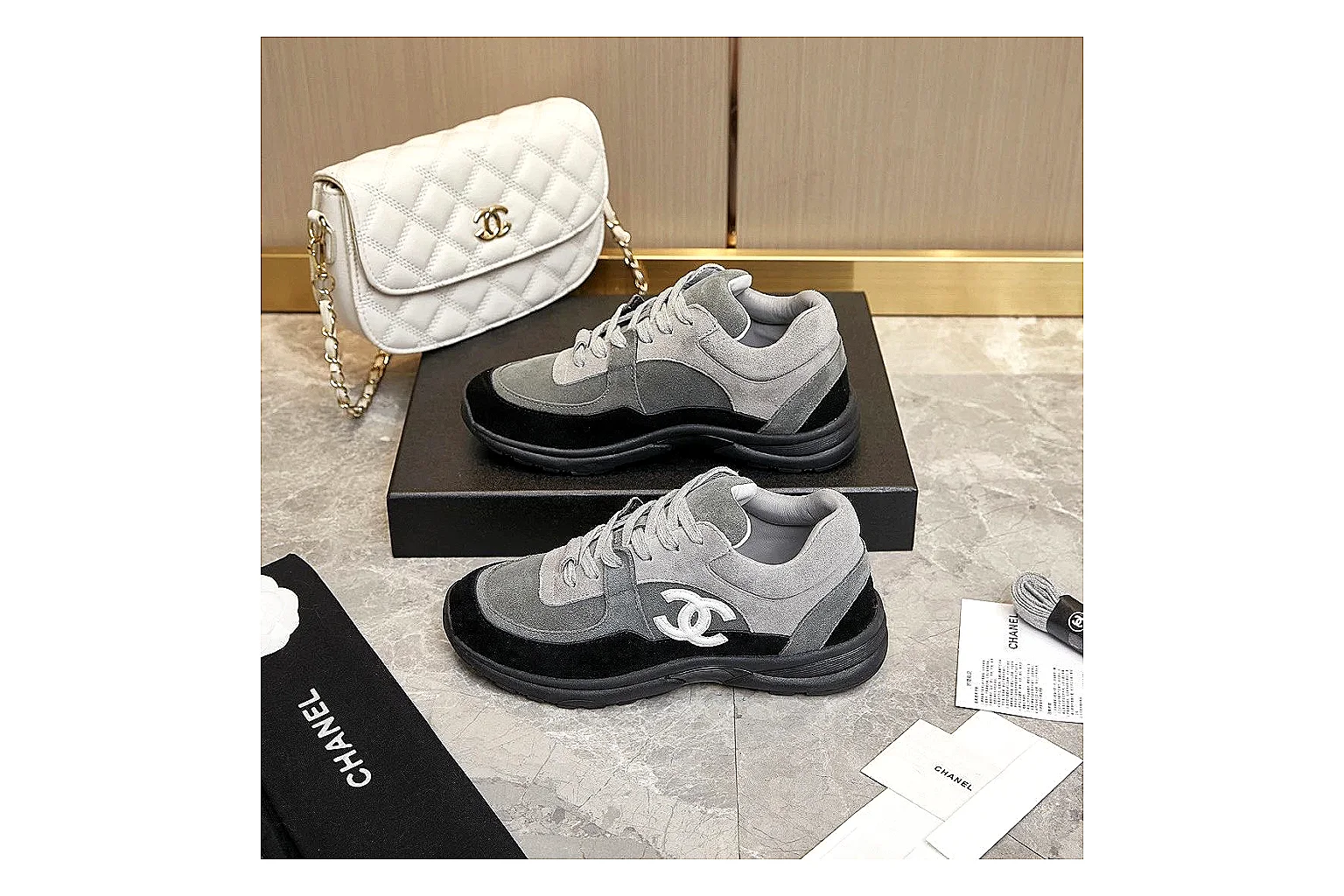 Kako Find List budget photos for Chanel Black Runner Sneaker thumbnail 4