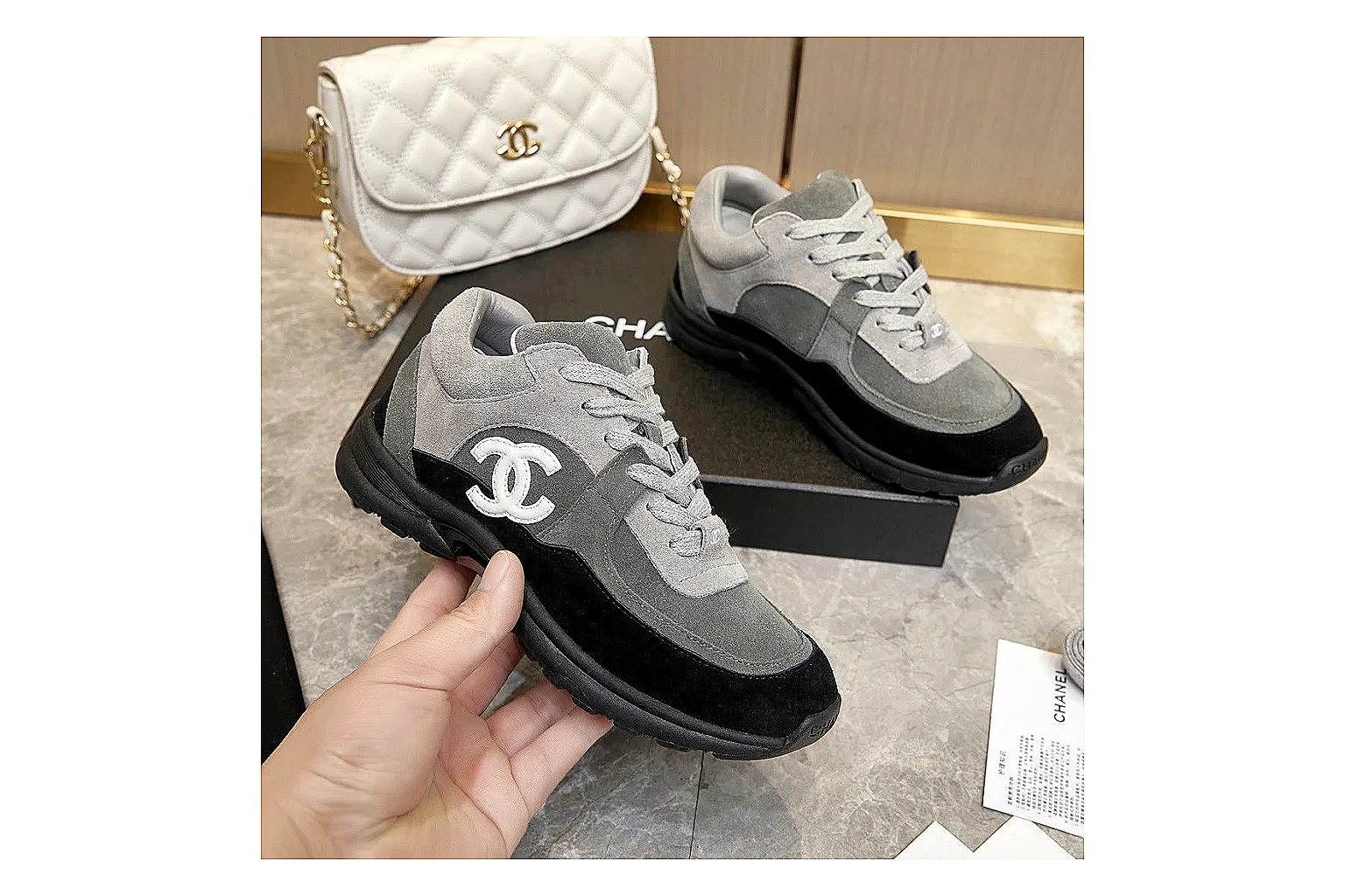 Kako Find List budget photos for Chanel Black Runner Sneaker thumbnail 5