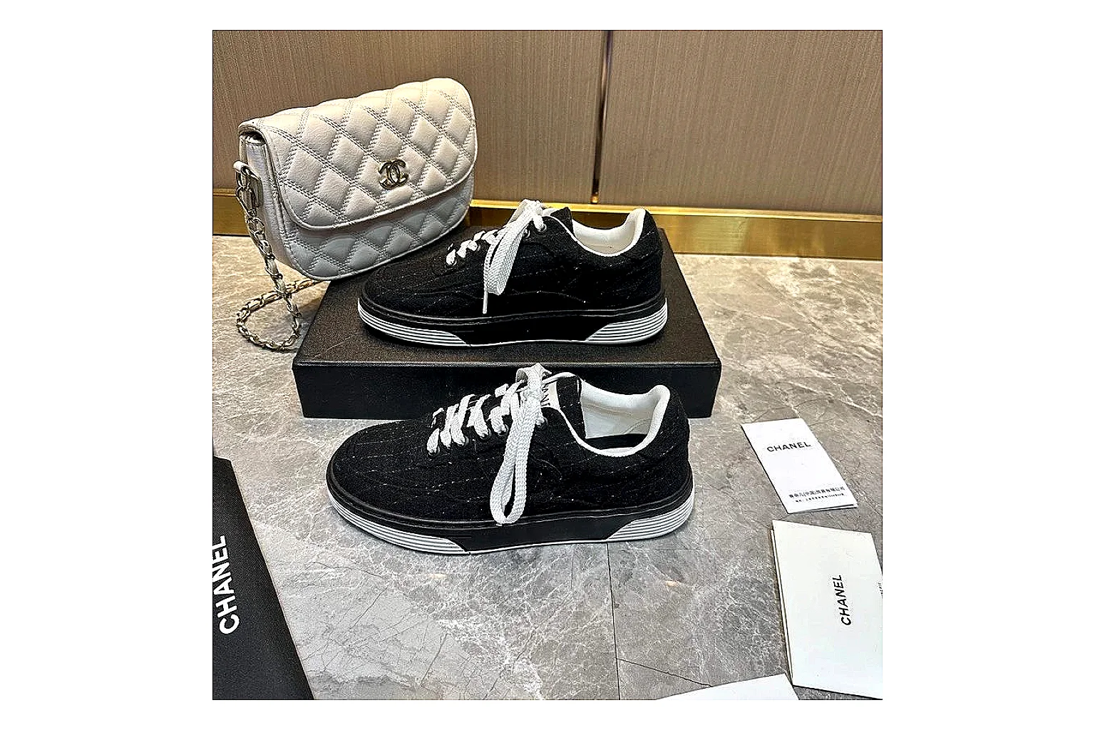 Kako Find List budget photos for Chanel Black Gray Runner Sneaker thumbnail 5
