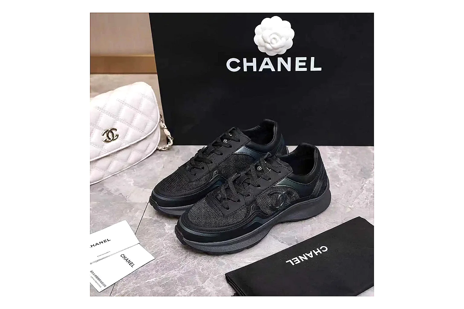 Kako Find List budget photos for Chanel Black Runner Sneaker thumbnail 3