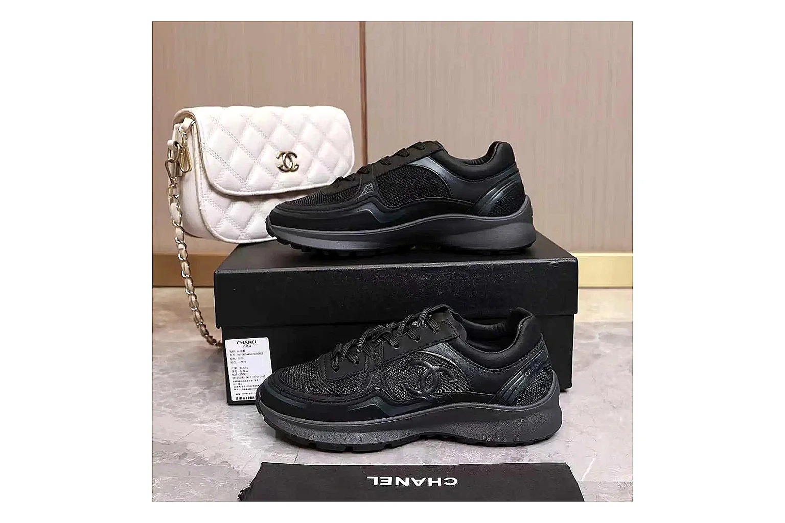 Kako Find List budget photos for Chanel Black Runner Sneaker thumbnail 5