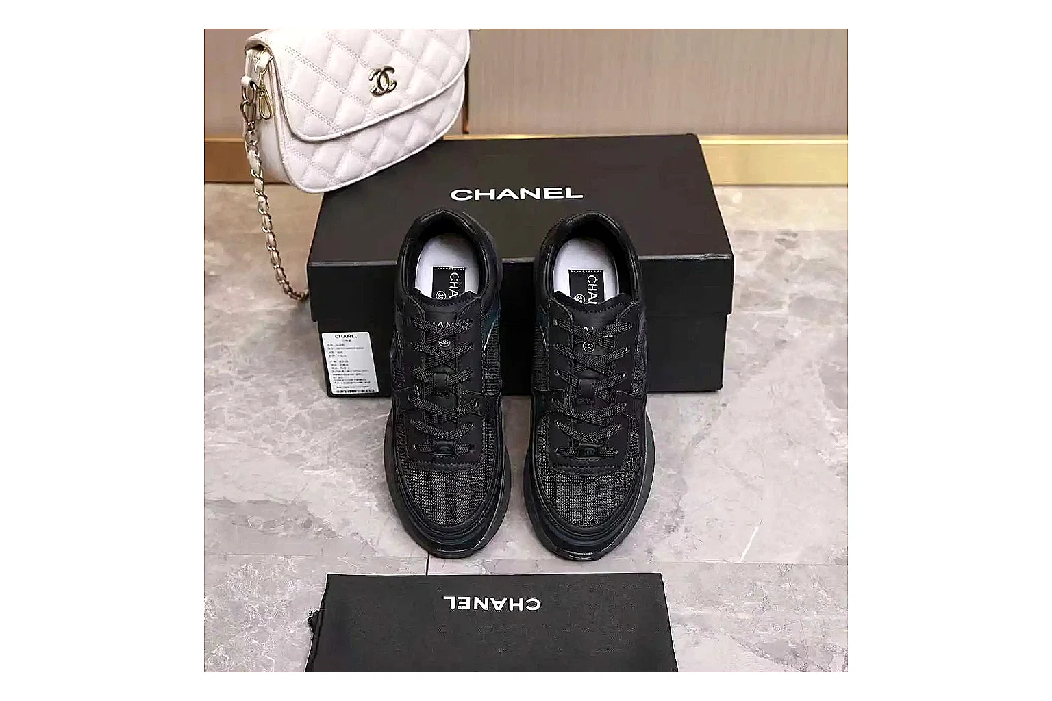 Kako Find List budget photos for Chanel Black Runner Sneaker thumbnail 6