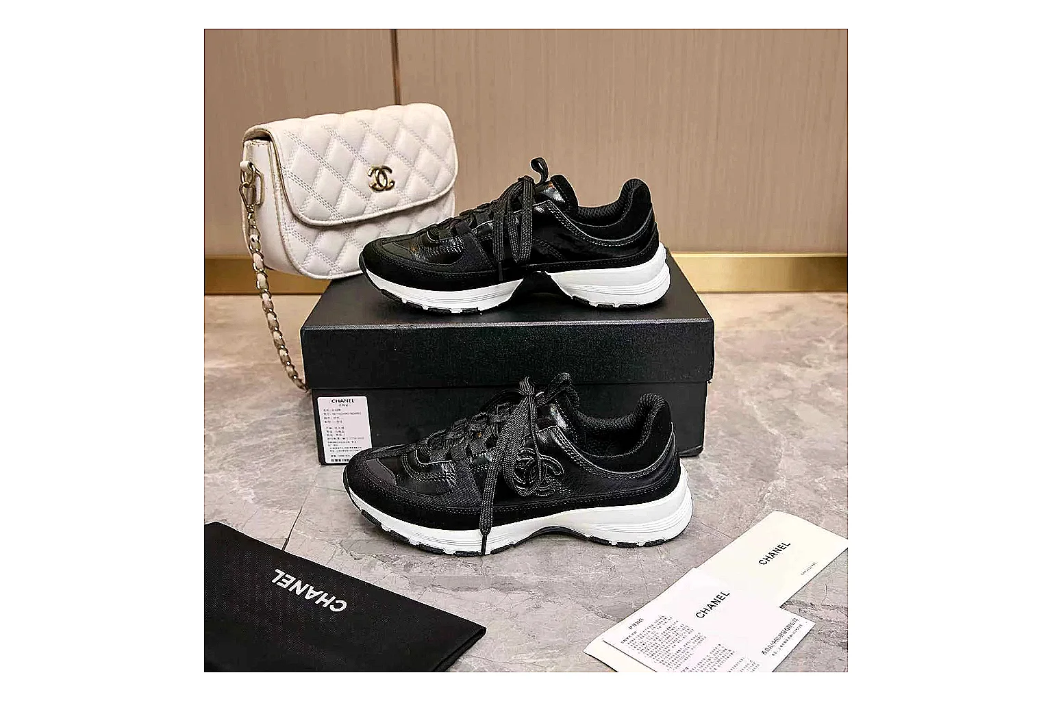 Kako Find List budget photos for Chanel Black Runner Sneaker thumbnail 5