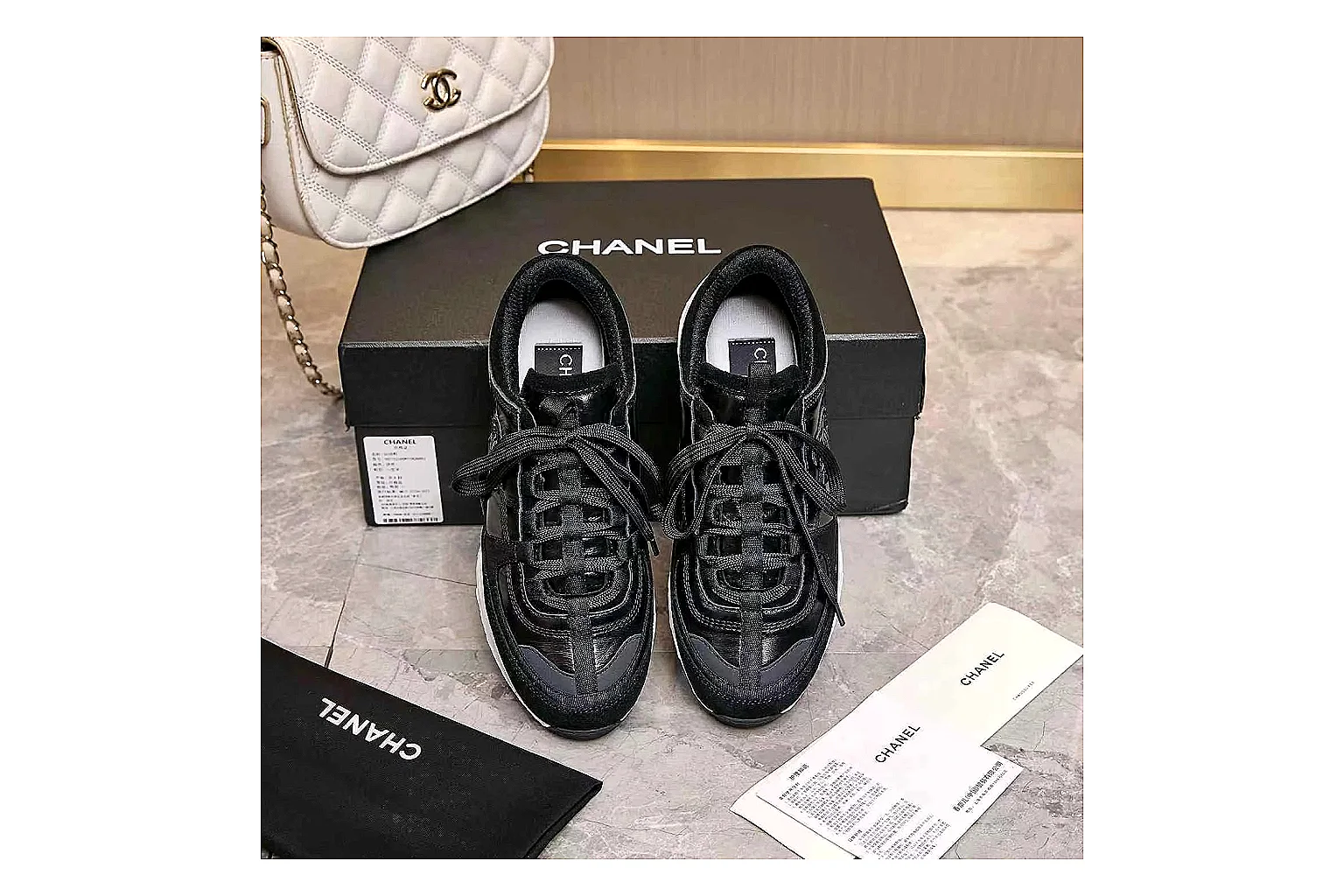 Kako Find List budget photos for Chanel Black Runner Sneaker thumbnail 6