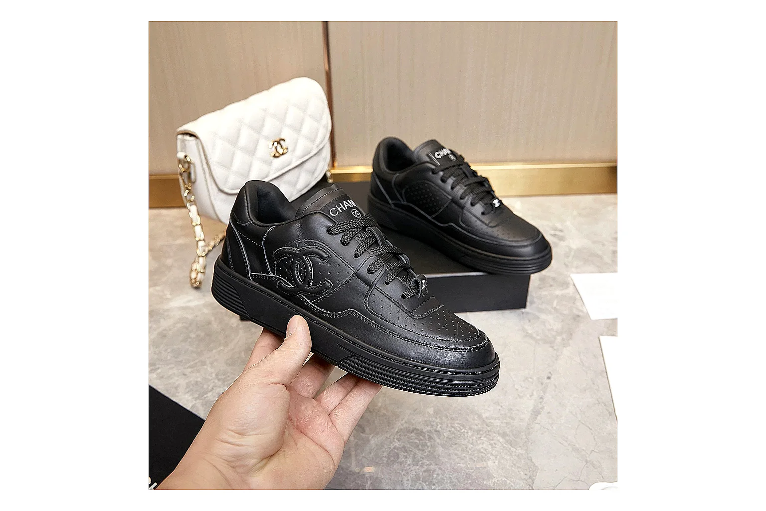 Kako Find List budget photos for Chanel Black Runner Sneaker thumbnail 5