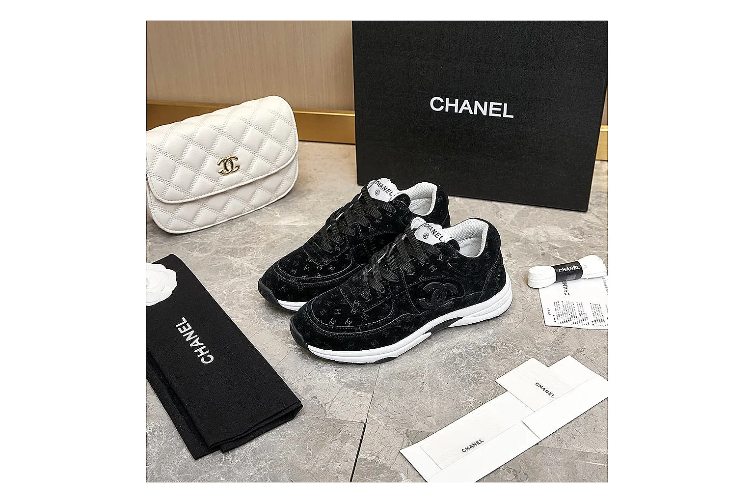 Kako Find List budget photos for Chanel Black Runner Sneaker thumbnail 2