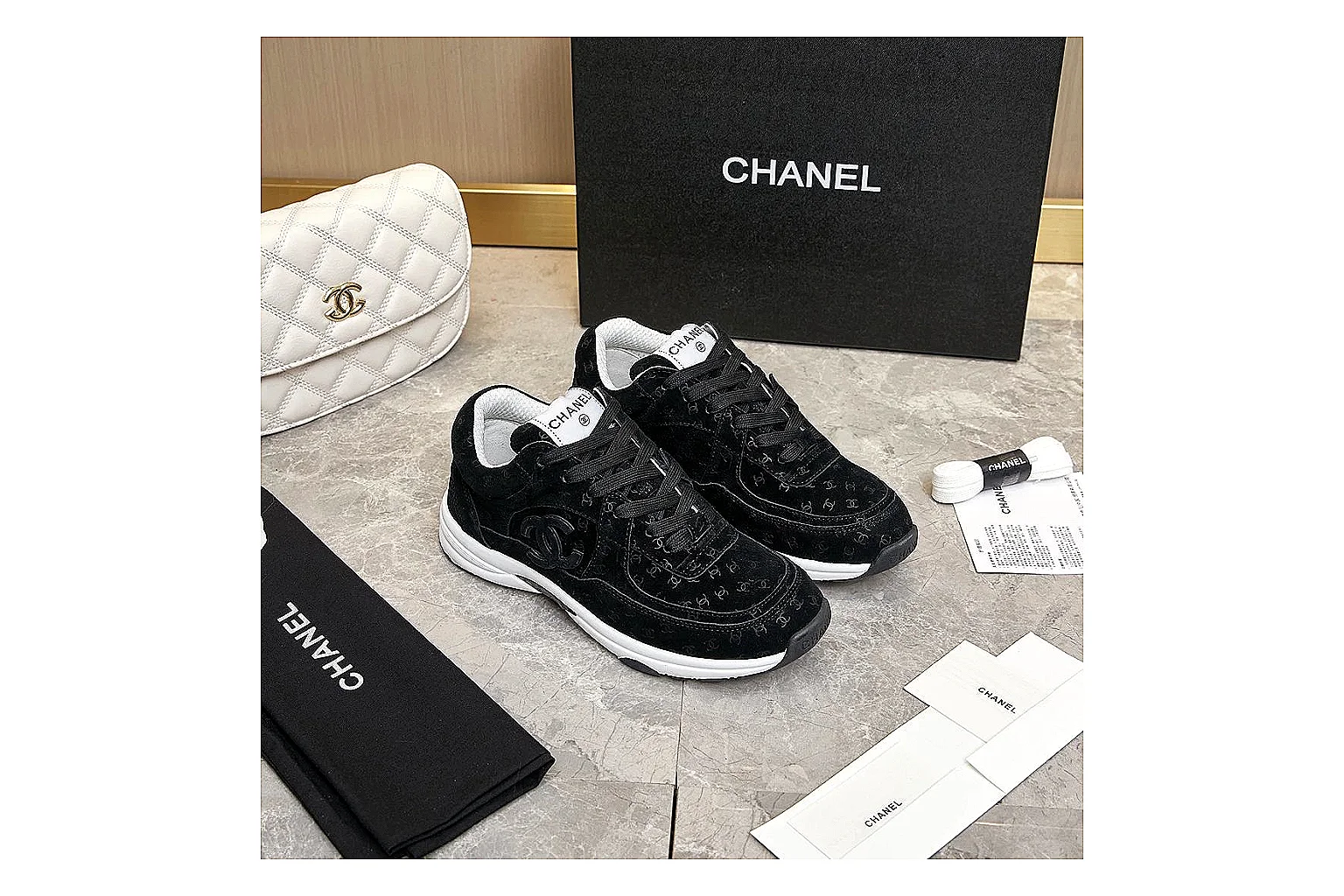 Kako Find List budget photos for Chanel Black Runner Sneaker thumbnail 3