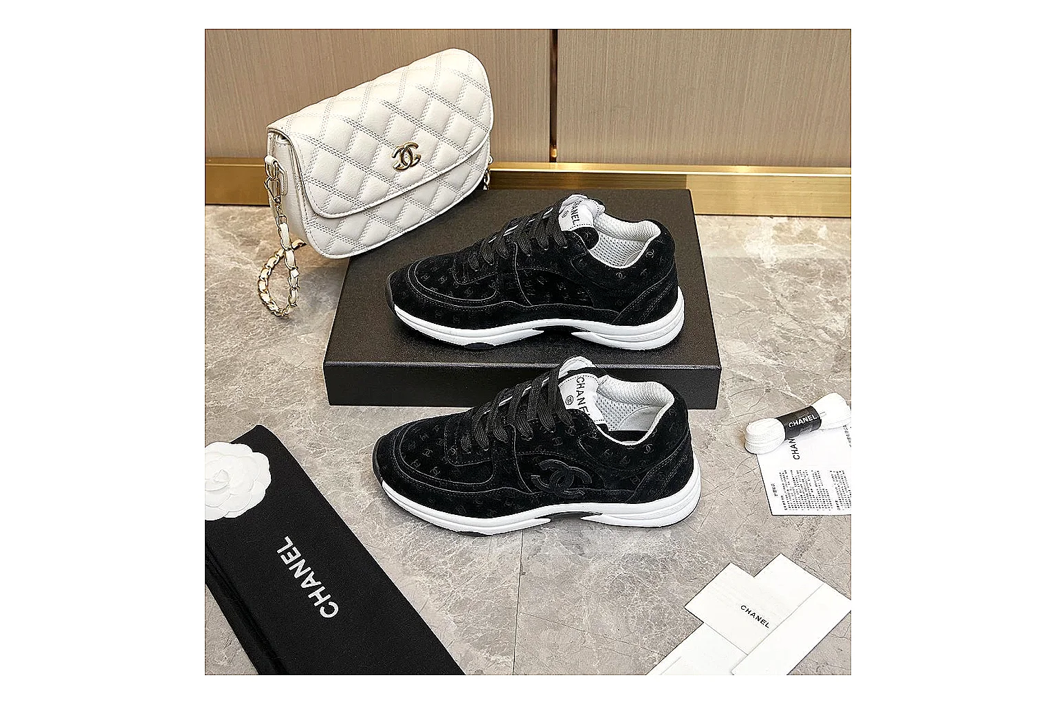 Kako Find List budget photos for Chanel Black Runner Sneaker thumbnail 4