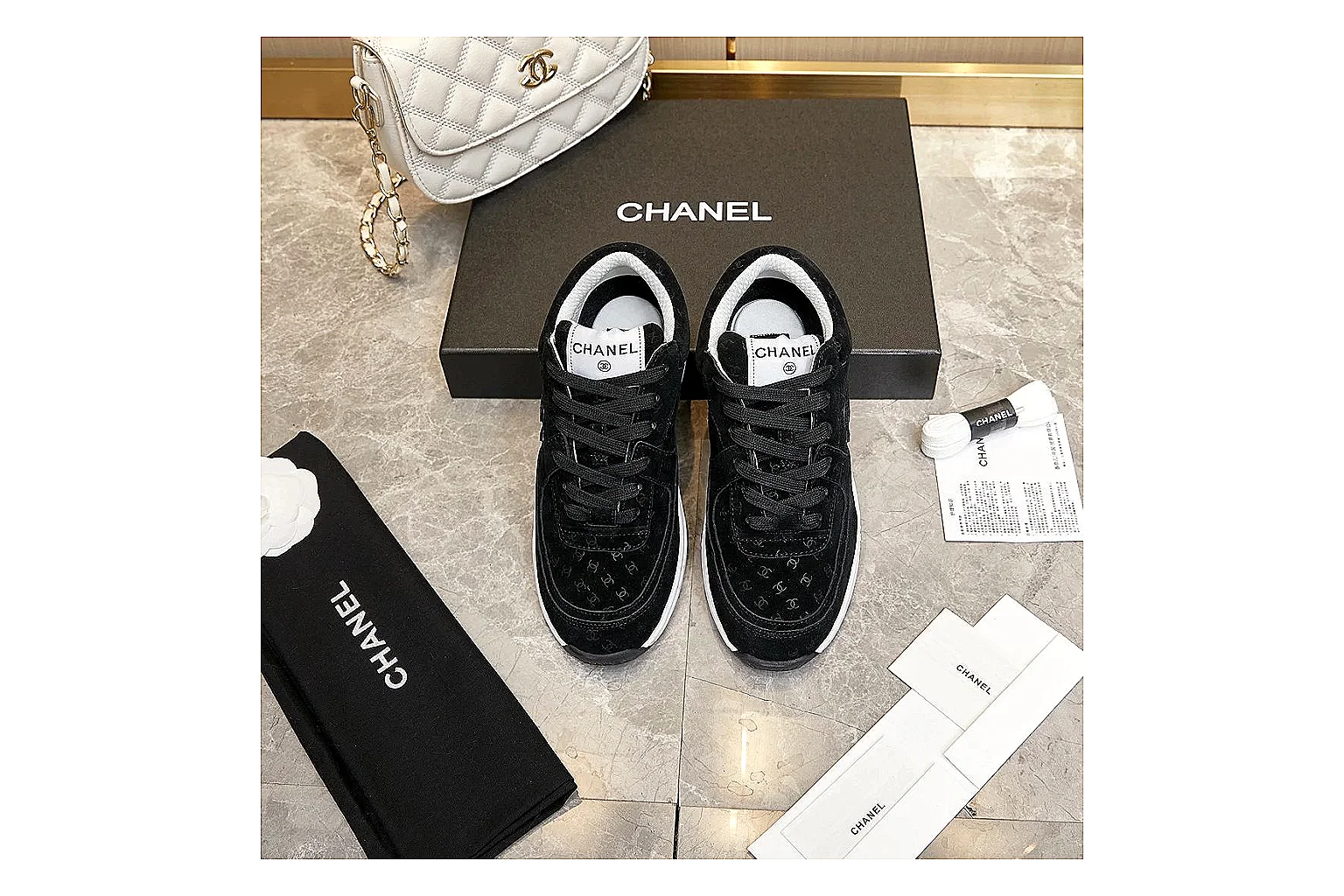 Kako Find List budget photos for Chanel Black Runner Sneaker thumbnail 6