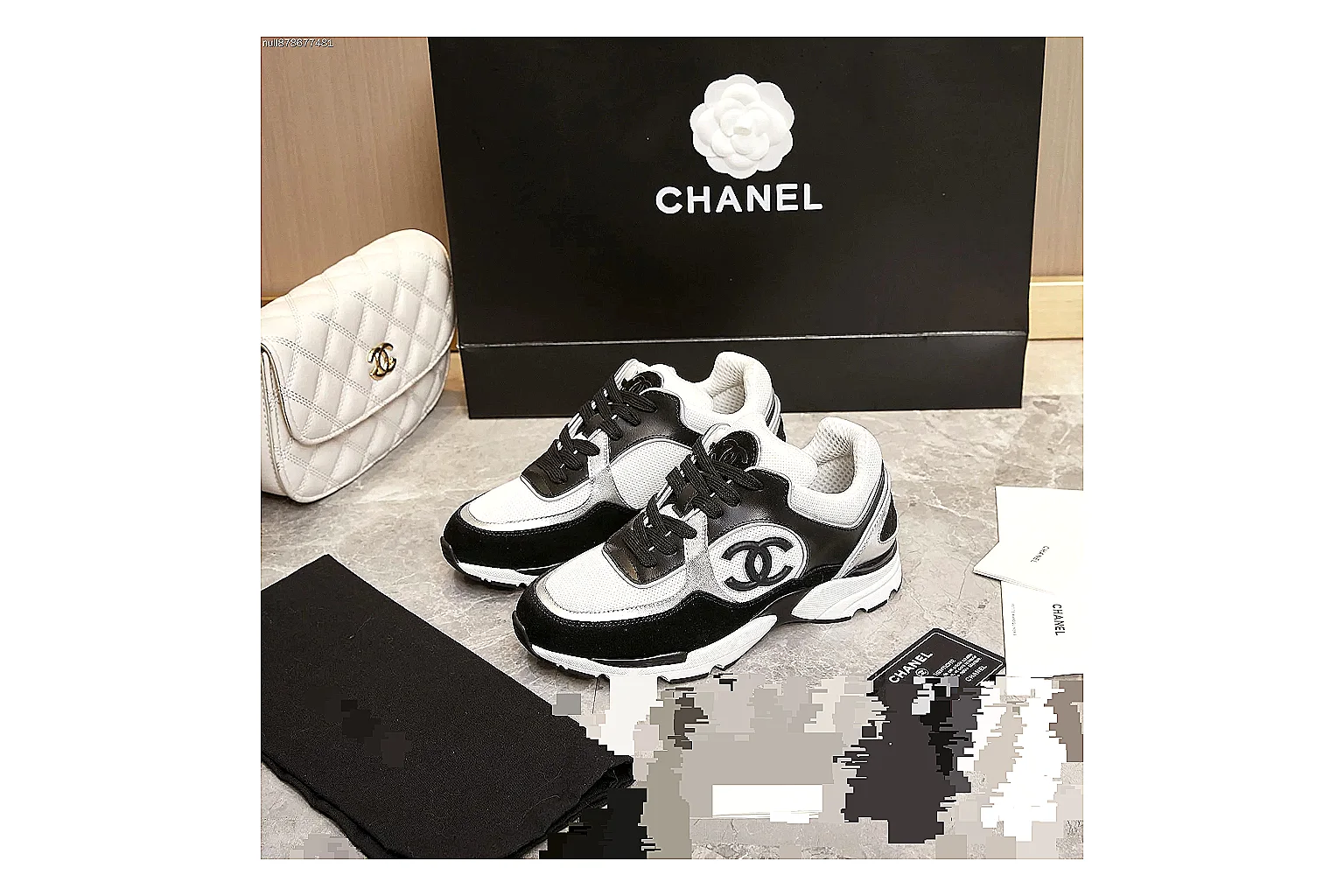Kako Find List budget photos for Chanel Black White Runner Sneaker thumbnail 2