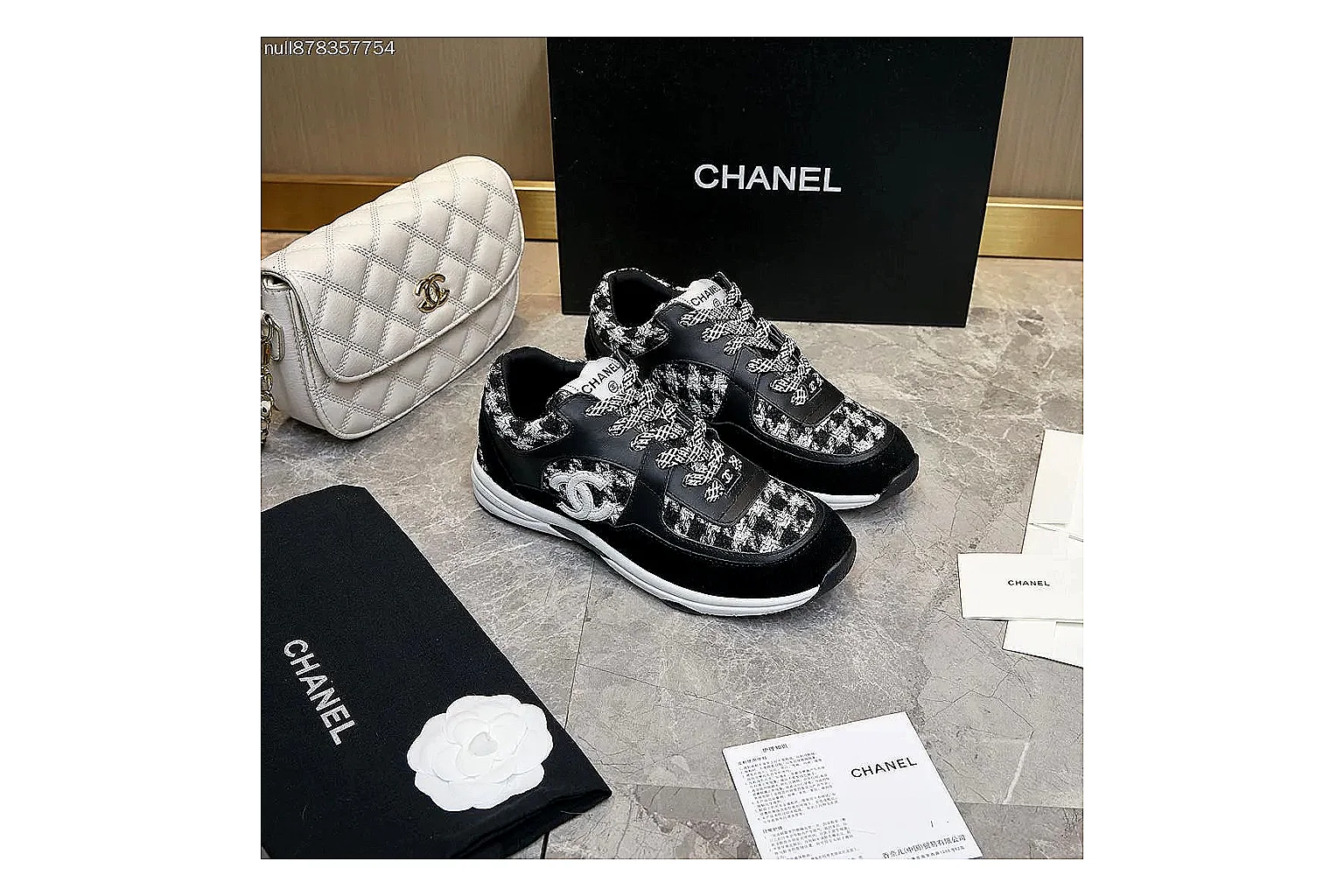 Kako Find List budget photos for Chanel Black White Runner Sneaker thumbnail 3