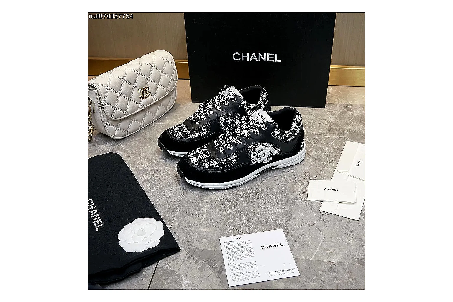 Kako Find List budget photos for Chanel Black White Runner Sneaker thumbnail 4