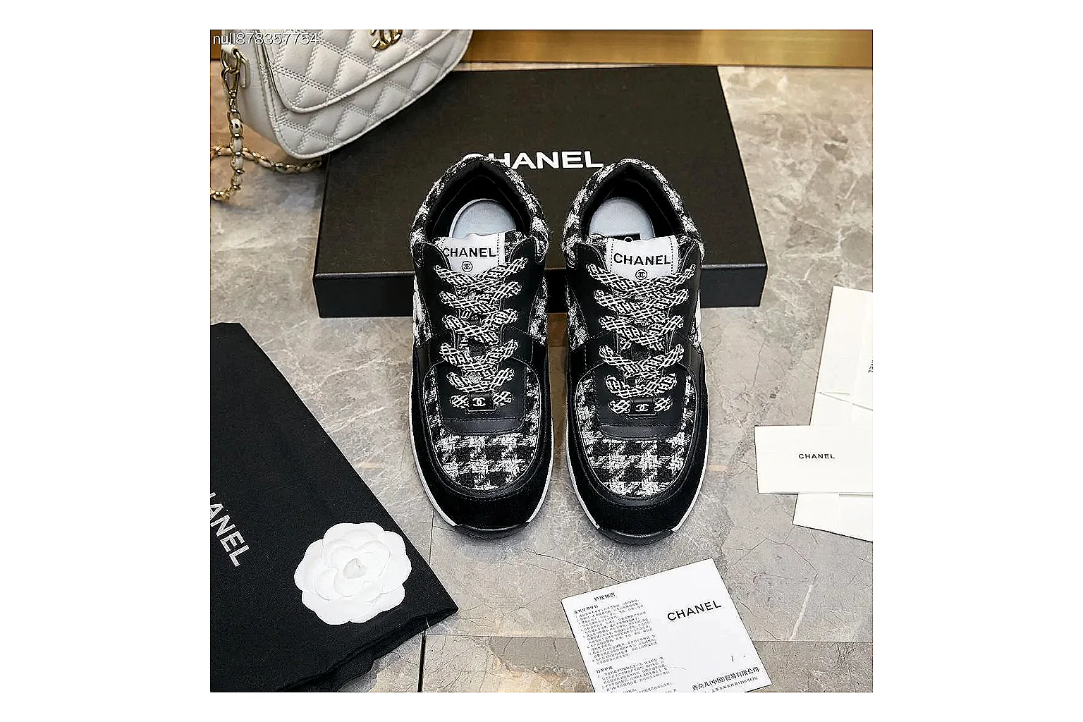 Kako Find List budget photos for Chanel Black White Runner Sneaker thumbnail 6