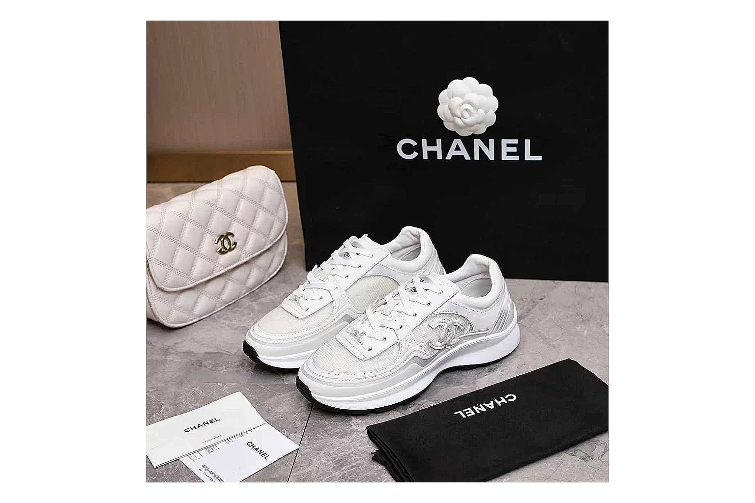 kakofindlist.com Chanel White Platform CC Runner 1059 White runner product image thumbnail 3