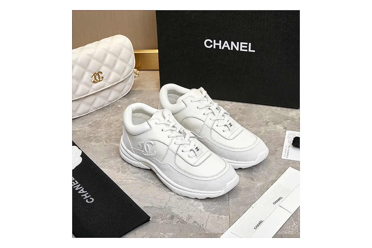 kakofindlist.com Chanel White Tonal CC Runner 2766 White Tonal runner product image thumbnail 2