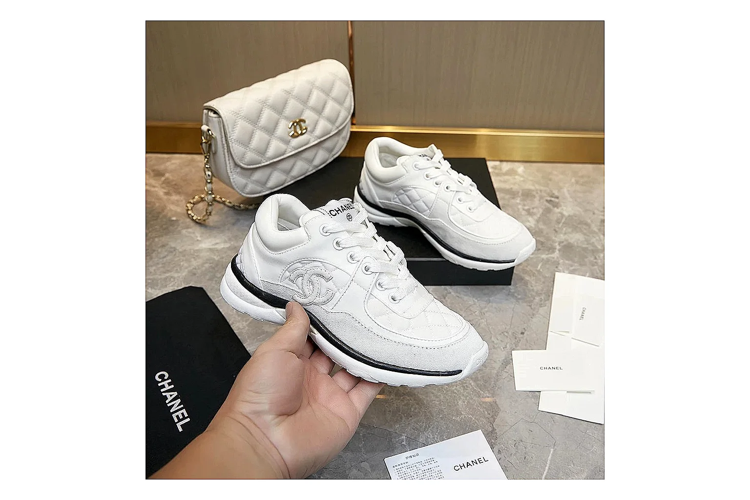 kakofindlist.com Chanel White CC Runner 2873 White runner product image thumbnail 5