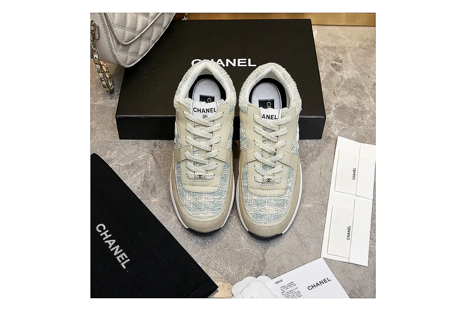 Kako Find List budget photos for Chanel Cream Quilted Runner thumbnail 6
