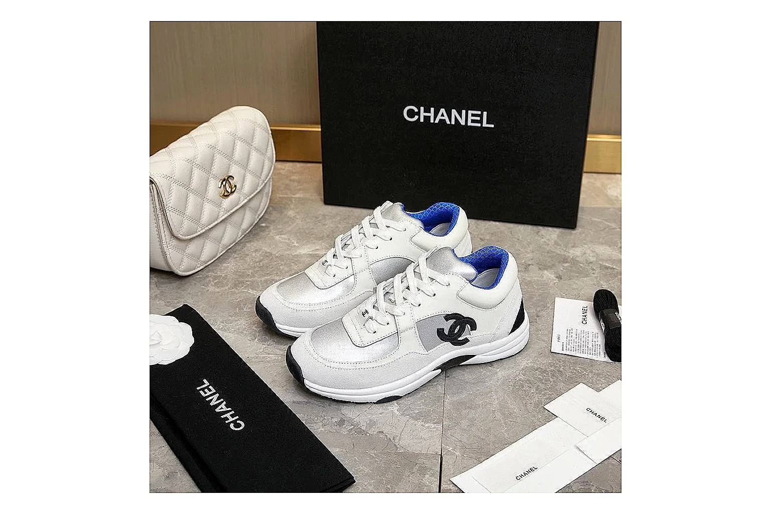 Kako Find List budget photos for Chanel Gray Runner Sneaker thumbnail 2