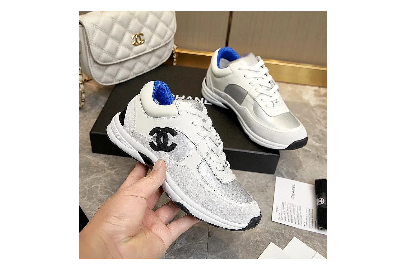 Kako Find List budget photos for Chanel Gray Runner Sneaker thumbnail 4