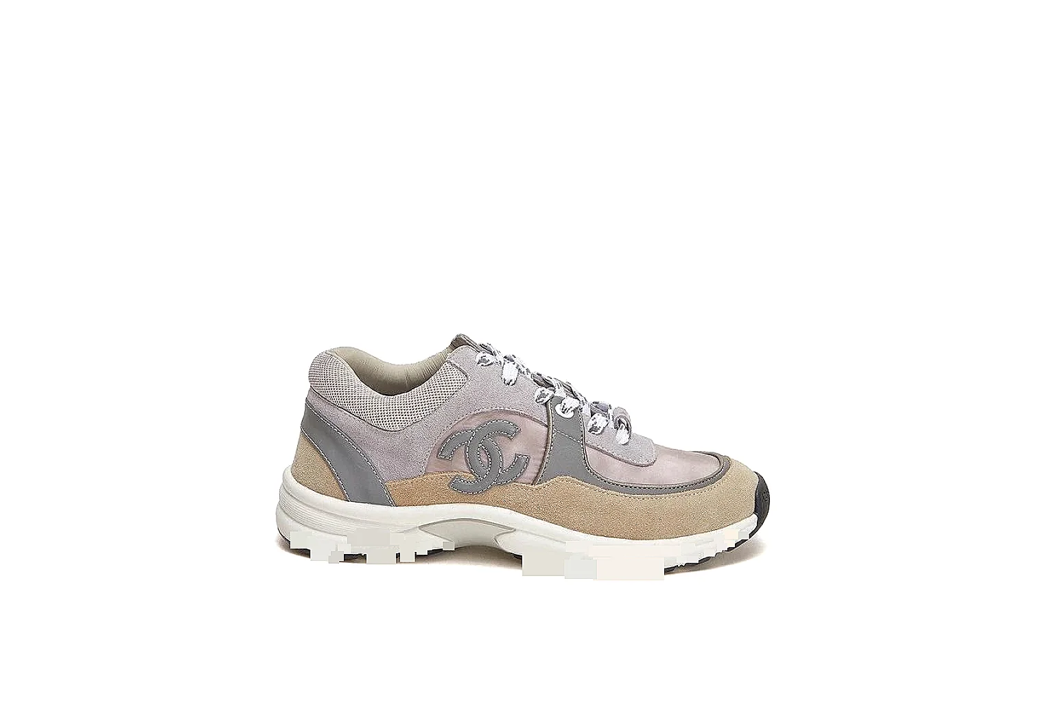 Kako Find List budget photos for Chanel Gray Pink Runner Sneaker