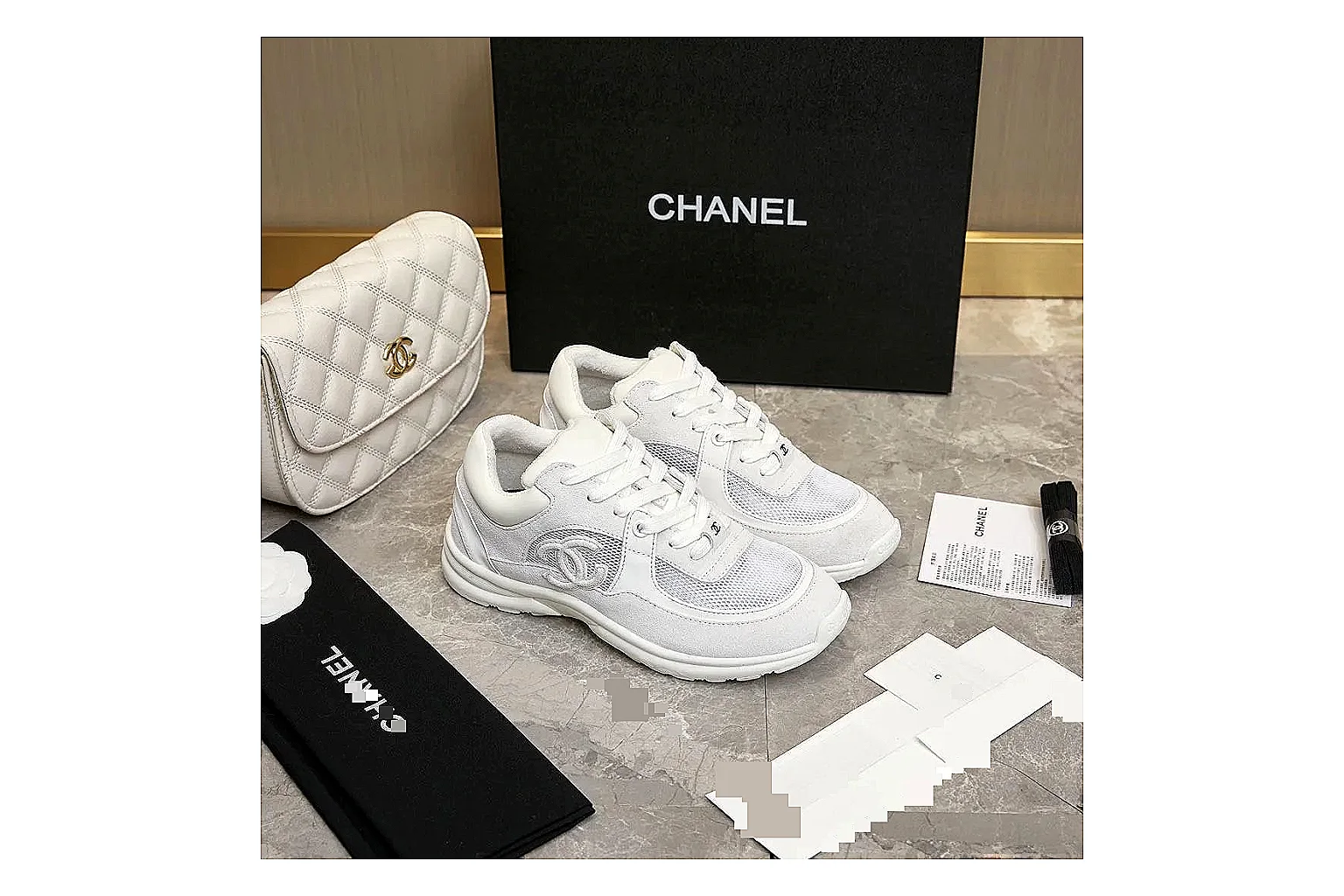 Kako Find List budget photos for Chanel White Runner Sneaker thumbnail 2