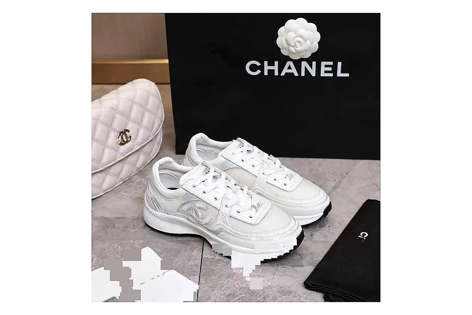 Kako Find List budget photos for Chanel White Runner Sneaker thumbnail 2