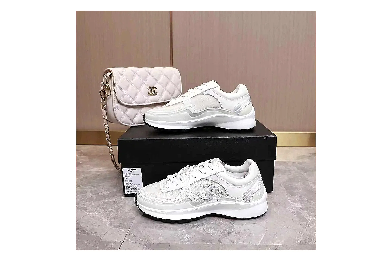 Kako Find List budget photos for Chanel White Runner Sneaker thumbnail 5