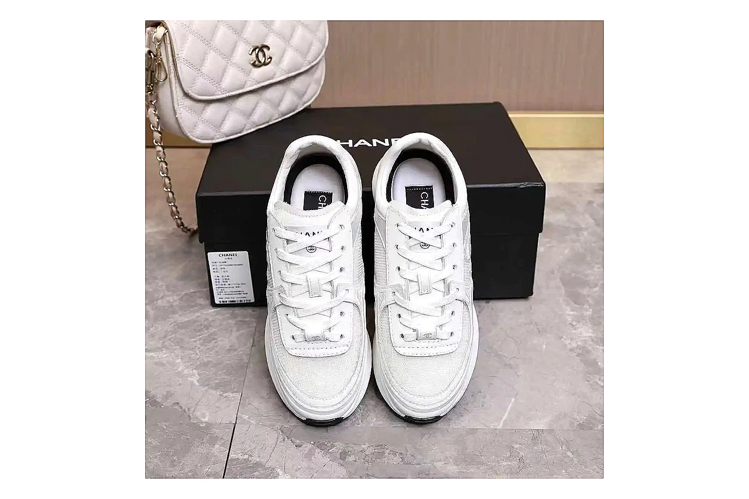 Kako Find List budget photos for Chanel White Runner Sneaker thumbnail 6