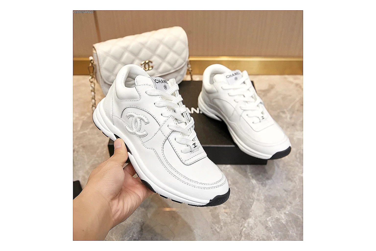 Kako Find List budget photos for Chanel White Runner Sneaker thumbnail 5