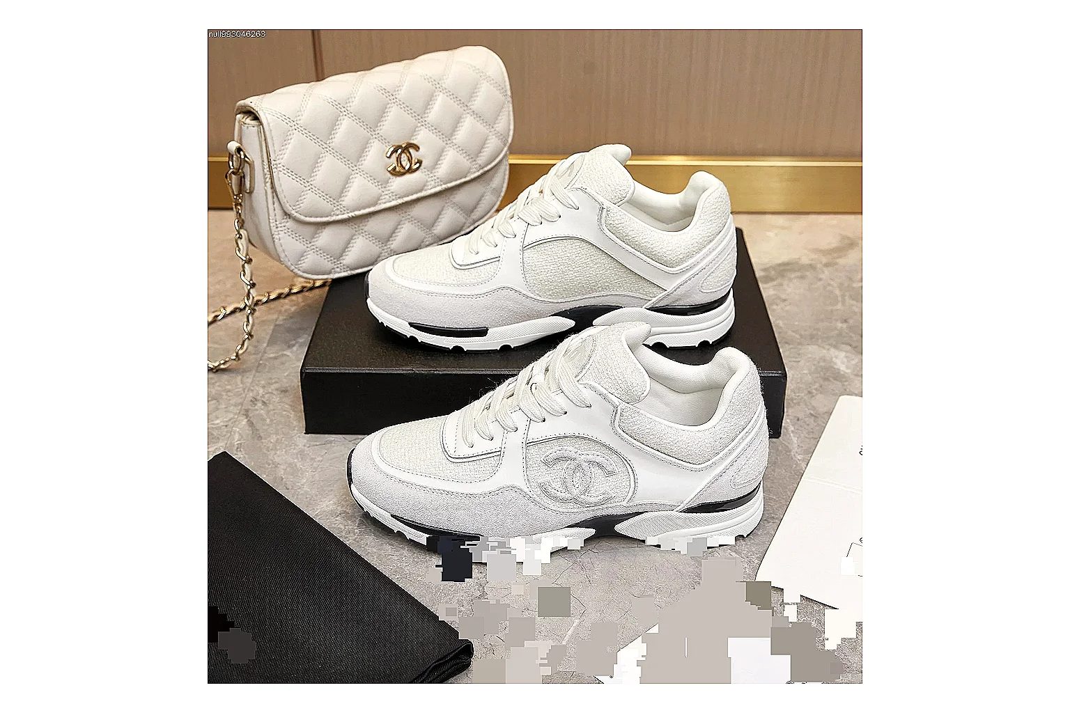 Kako Find List budget photos for Chanel White Gray Runner Sneaker