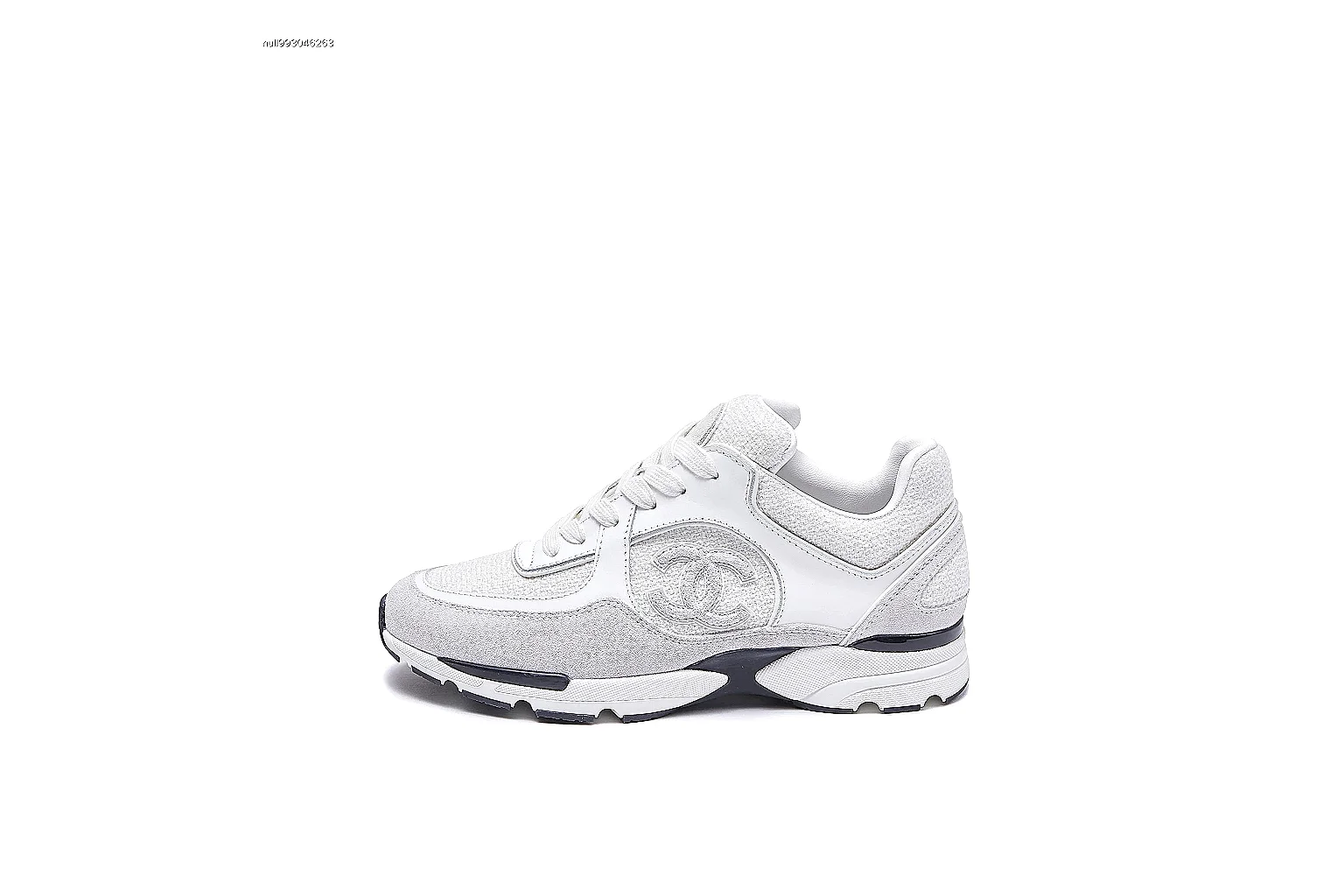 Kako Find List budget photos for Chanel White Gray Runner Sneaker thumbnail 2