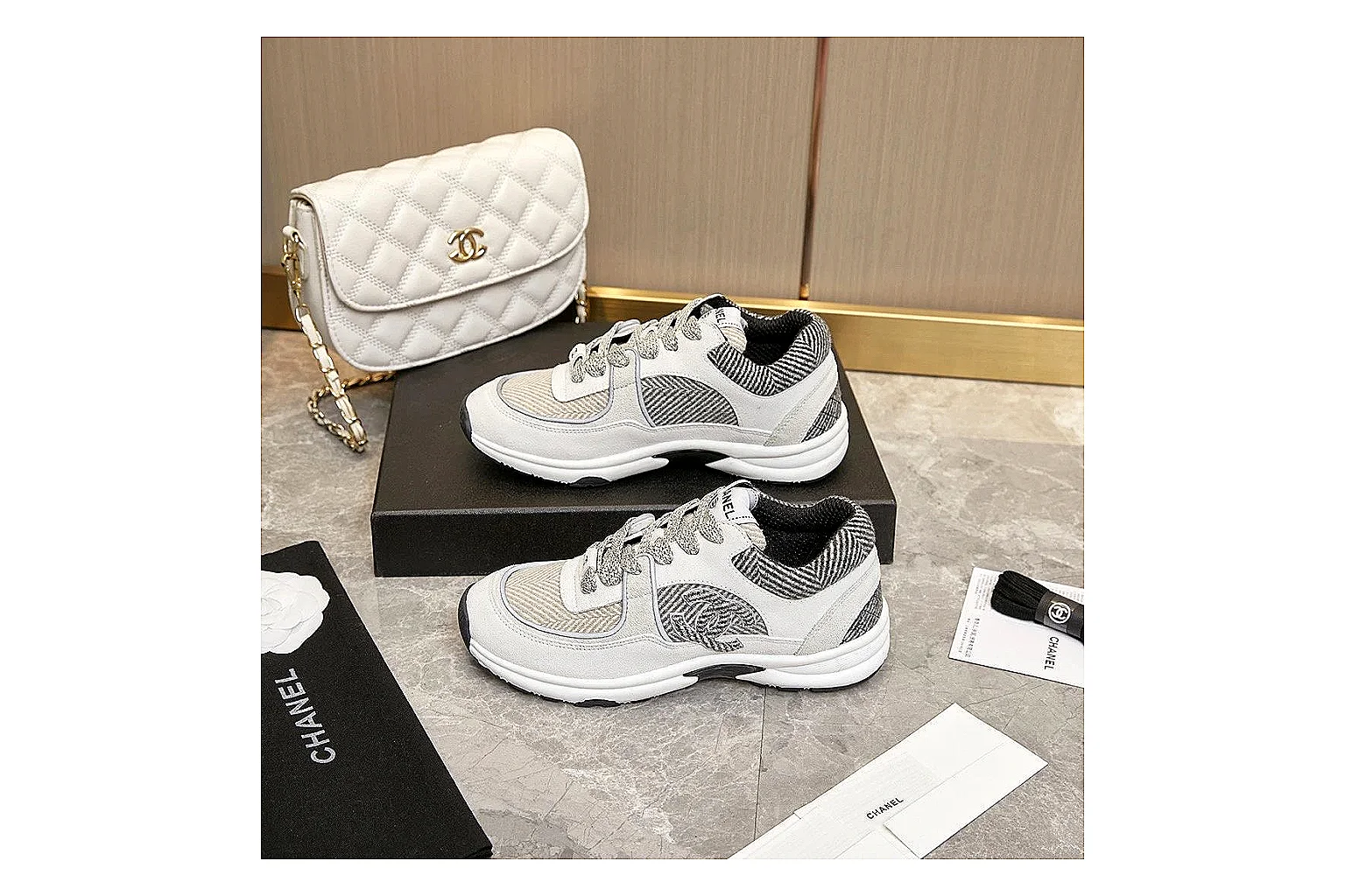 Kako Find List budget photos for Chanel White Runner Sneaker thumbnail 6