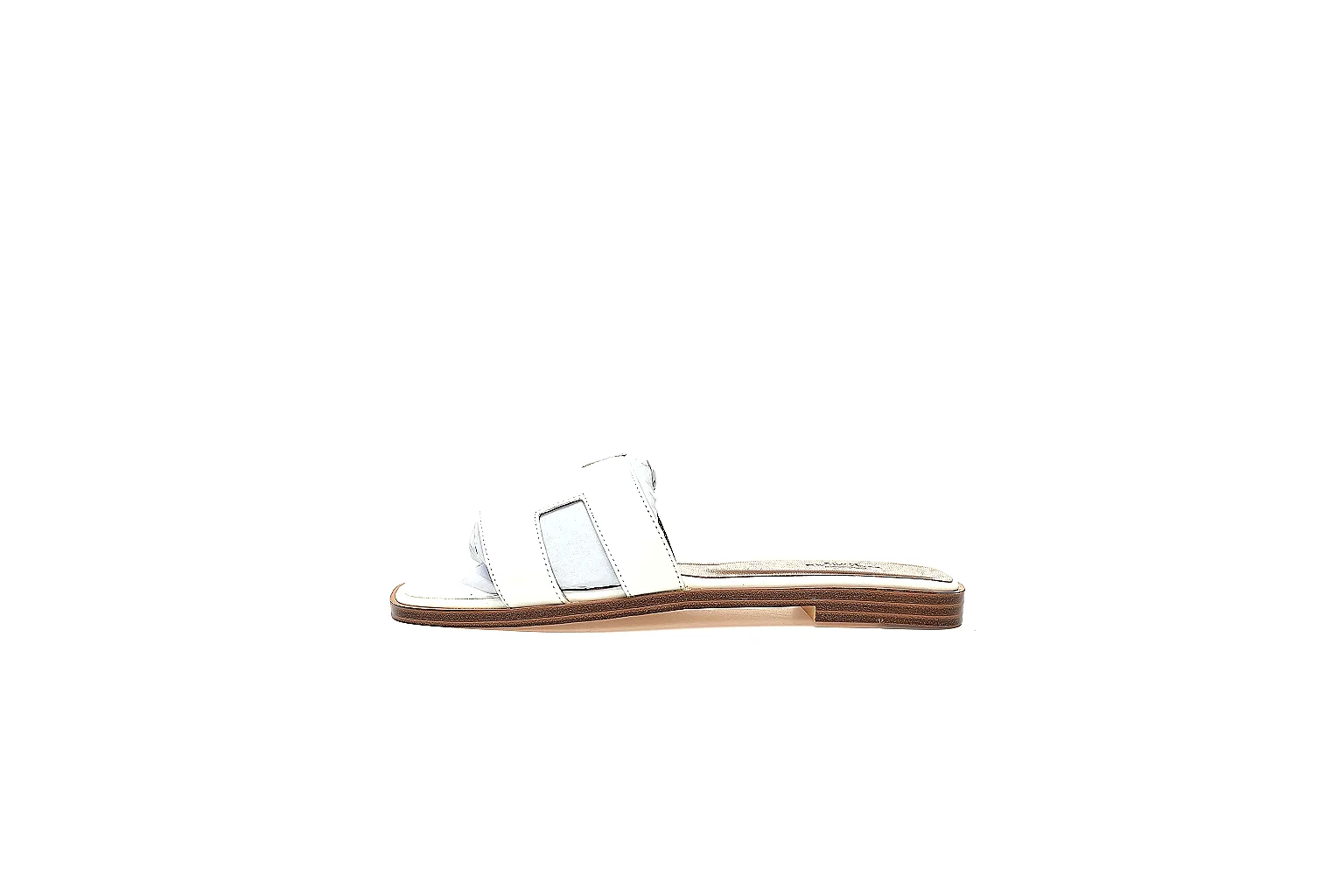 kakofindlist.com Hermes Oran White Slide 3953 white-brown slide image