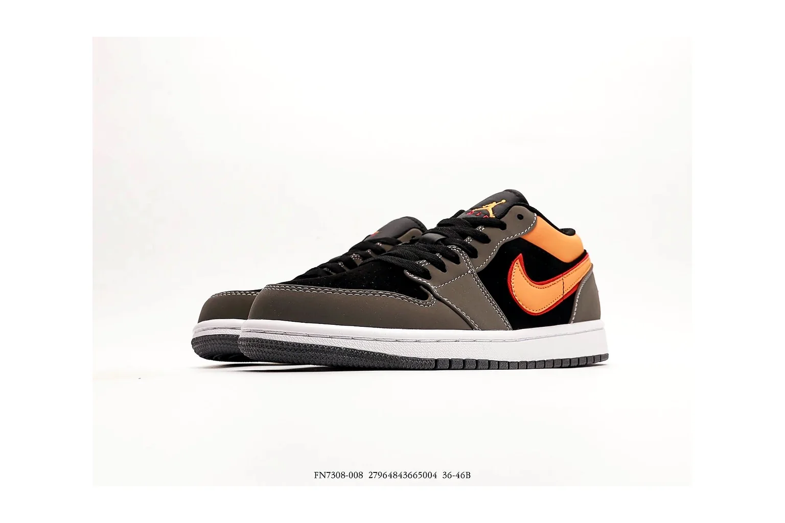 Jordan Air Jordan 1 Low Black Orange retro basketball low six photo view thumbnail 4