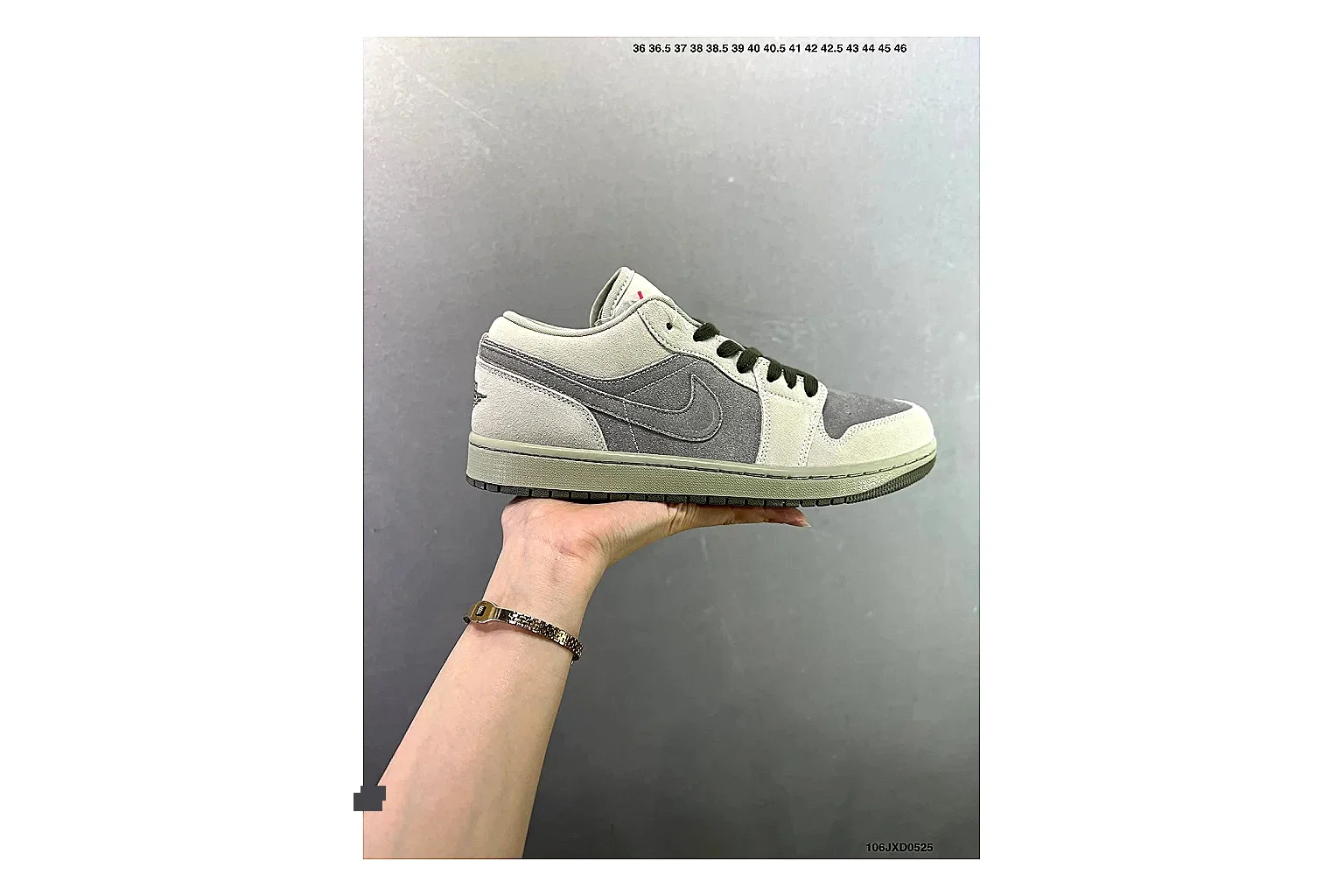 Jordan AJ1 Low Neutral Grey white and grey sneaker shown as a value find