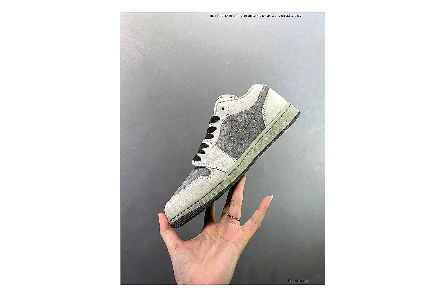 Jordan AJ1 Low Neutral Grey white and grey sneaker shown as a value find thumbnail 3