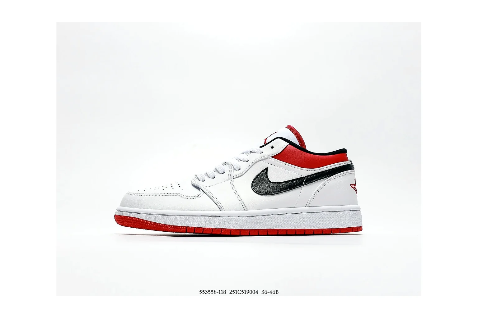 Jordan Air Jordan 1 Low White Red retro basketball low six photo view