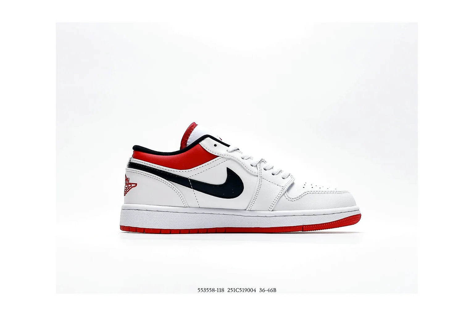 Jordan Air Jordan 1 Low White Red retro basketball low six photo view thumbnail 2