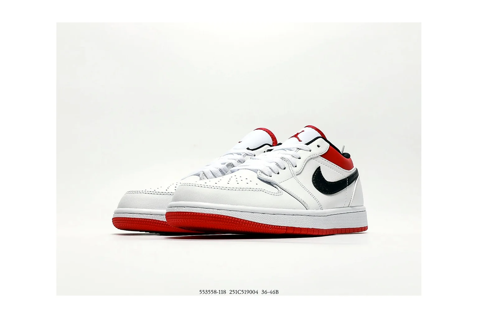 Jordan Air Jordan 1 Low White Red retro basketball low six photo view thumbnail 4