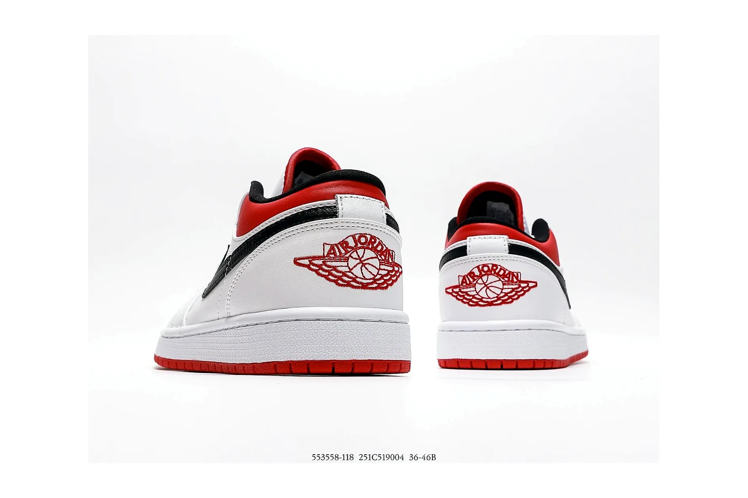 Jordan Air Jordan 1 Low White Red retro basketball low six photo view thumbnail 5