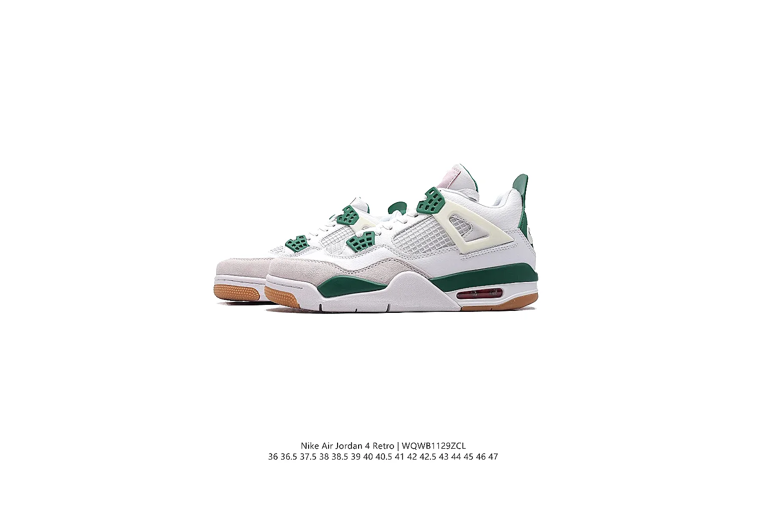 kakofindlist.com Air Jordan White Green Jordan 4 0335 White Green mid-top product image thumbnail 2