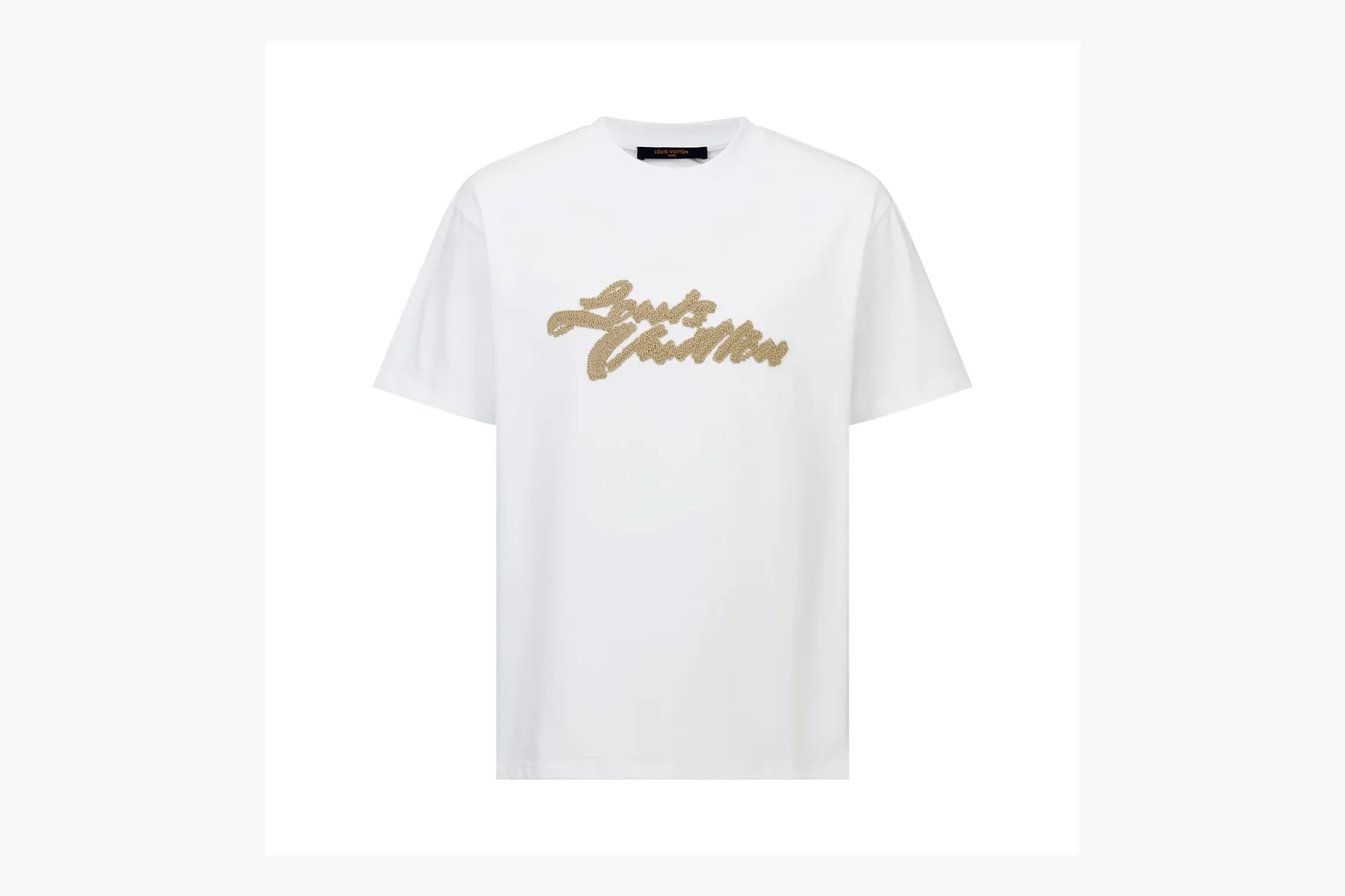 White LV raffia rope logo T-shirt value find image